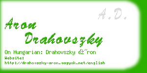 aron drahovszky business card